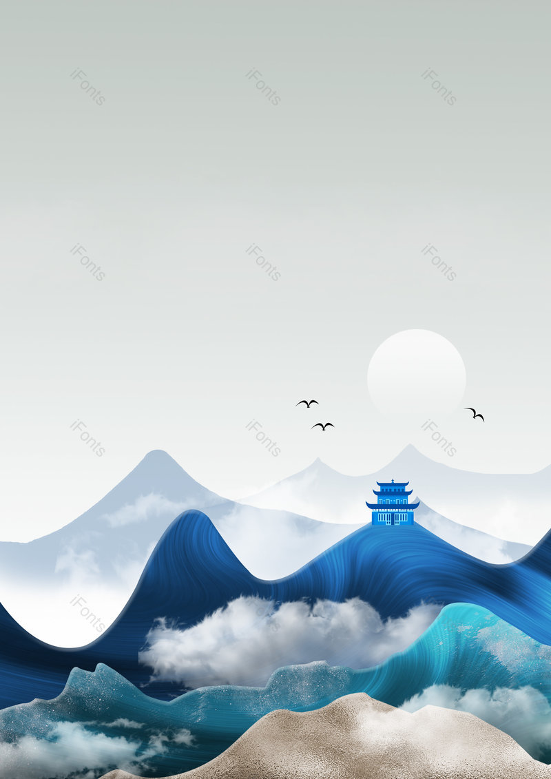 中国风意境山水画国风水墨风宣传背景,插画/手绘图,插画/手绘图库,插画/手绘图下载,插画/手绘